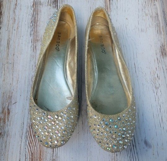 Gold & Gemstone Flats made by BAMBOO - Size 8