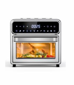 12.7Qt. Stainless Steel Multi-Function Digital Air Fryer Oven With Chromed Mesh Basket, Drip Tray