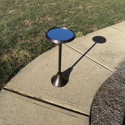 Kate and Laurel Sanzo Modern Pedestal Drink Table, 10 x 10 x 23, Antique Bronze, Decorative End Table with Mirrored Tabletop for Use as Small Plant St