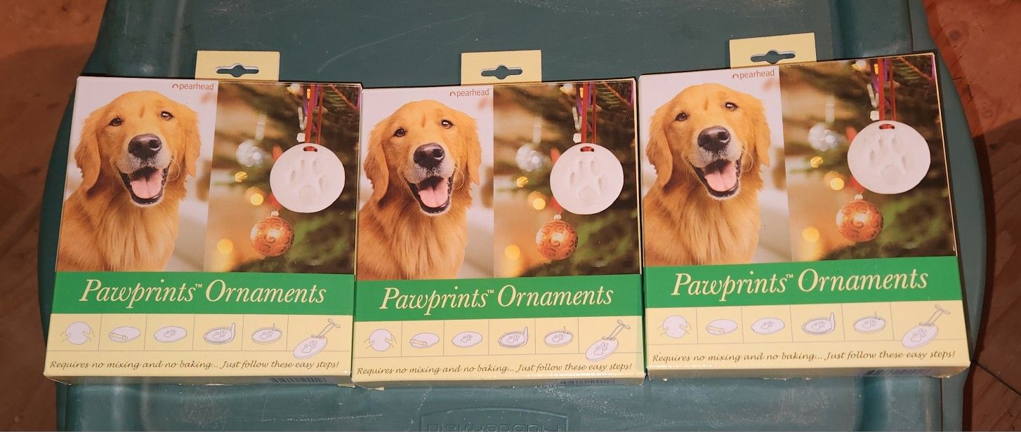 Christmas Paw Print Ornaments