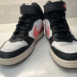 Nike Court Borough 2 Mid White Sunset Pulse Youth Size 6.5