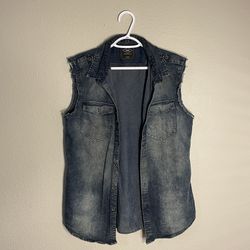 Men’s Large Blue Denim ROK Brand Rocker Vest