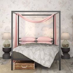 14” In Canopy Bed Frame Queen Size 