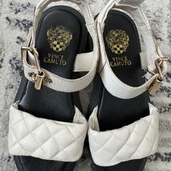 Vince Camuto Quilted Chunky Heel Sandals SZ 37