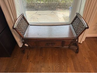 Wicker bench and mirror (Pier One)