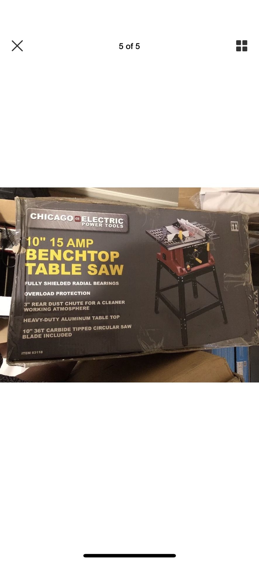 Chicago Electric 10” 15 AMP Benchtop Table Saw