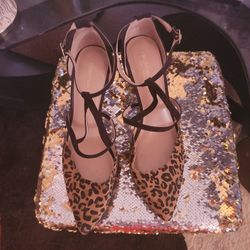 Leopard Black Heels 