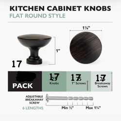 17 cabinet knobs oil rubbed bronze NEW