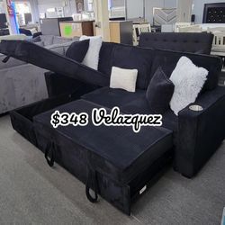 ✅️✅️ Black   Convertible Sectional W/ Cup Holder & W/ USB Port✅️✅️