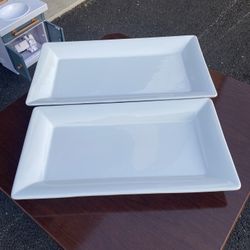Large White Serving Trays/Platters