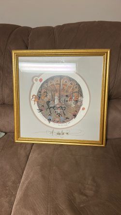 P Buckley Moss Signed Print & Signed Glass Frame