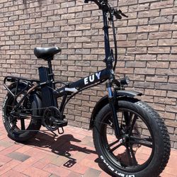 1000 Watt Folding Electric Bike Lightweight 20x3.0 Fat Tire, 20ah, 32mph, 50-80 Mile Range, Heavy Duty Rear Rack