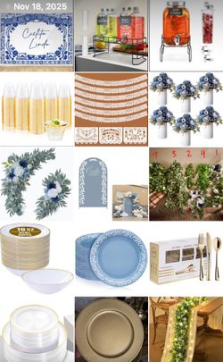 LOT 75+ Piece Cielito Lindo Small Wedding / Shower Decorations Dusty Blue Decoraciones Boda Azul