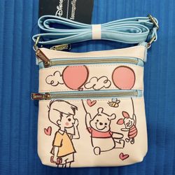 Loungefly Disney Winnie the Pooh Piglet & Pooh with Balloons Sketch Crossbody Bag - NWTs   