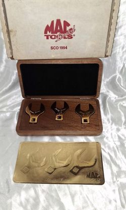 MAC Tools 1994 Limited Edition 24K Gold Plated - 3 Piece Crowfoot Set #6677