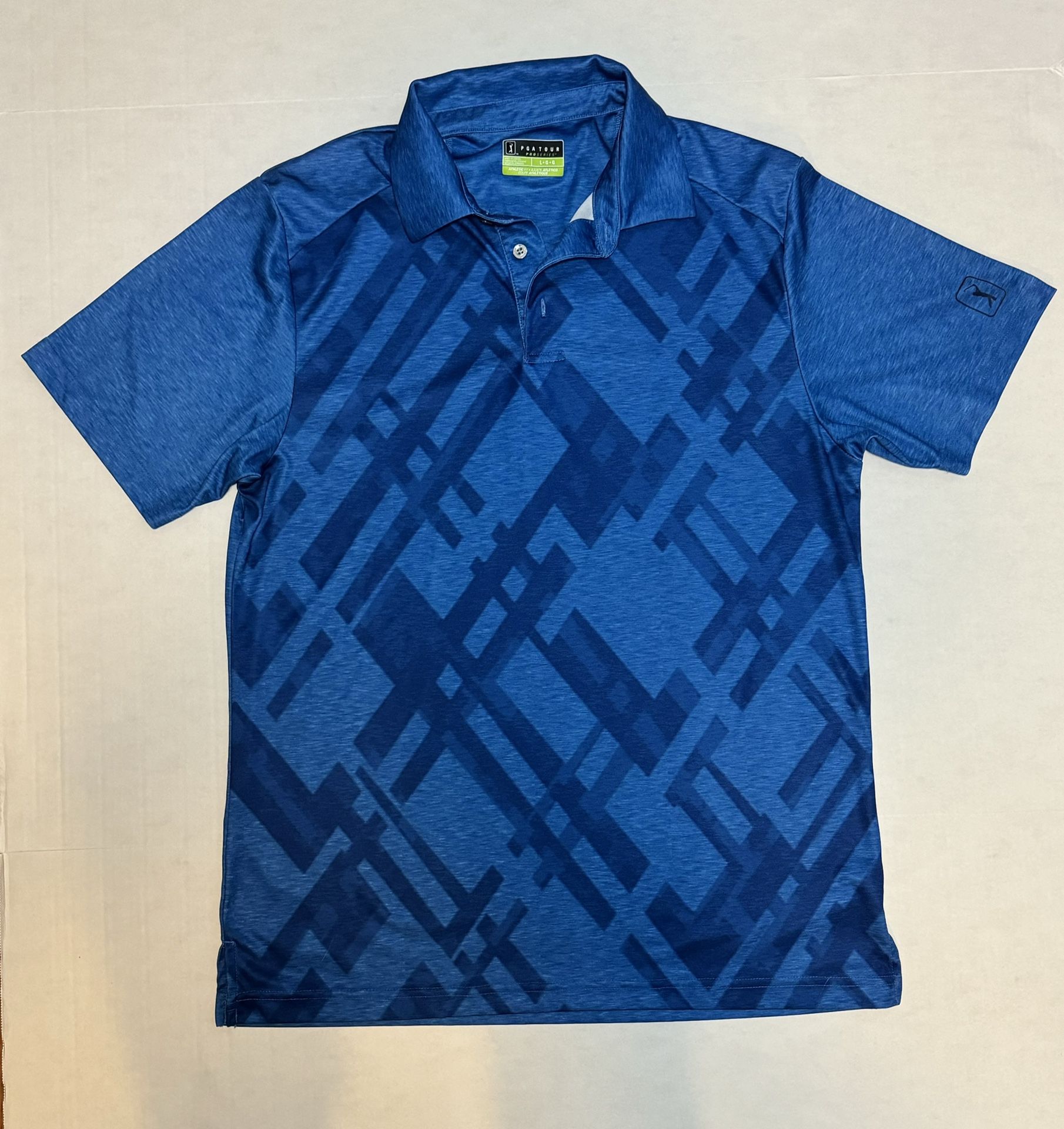Mens PGA Tour Pro-Series Polo Shirt, Blue, Size Large.