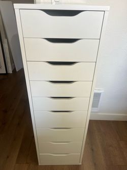 Ikea Alex Tall White 9-Drawer Dresser