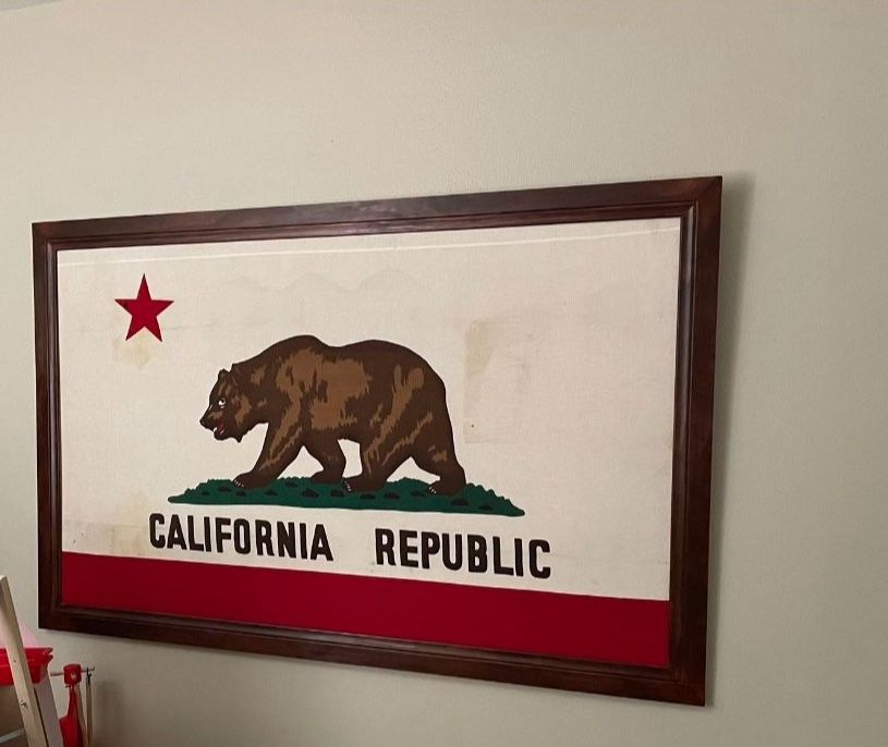 Framed Vintage California Flag
