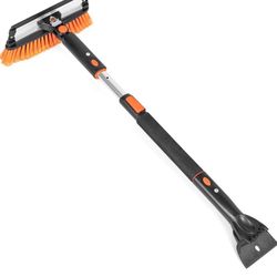 39" Extendable Snow Brush with Detachable Ice Scraper for Car | 11" Wide Squeege