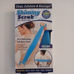 Schimmys Scrub Back & Body Scrubber Exfoliating Bristles New As Seen On TV In Box