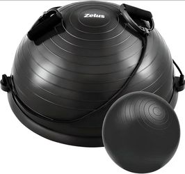 Balance Ball Trainer, 23 inch Half Exercise Ball with Nonslip Base, 330lbs Cap