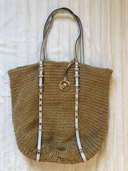 Michael Kors large straw tote bag