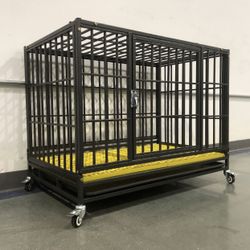 🌟NEW 37” Heavy Duty 🐾🐶 Dog Kennel Cage‼️ With Removable Tray‼️🔥🐩🐕🐕‍🦺🐾🐶
