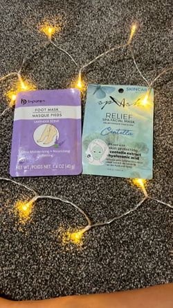 Relief spa facial mask and foot mask, lavender scent ultra moisturizing, nourish softening