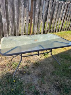 Outdoor Patio Table with Glass Top