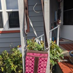 Coach Pink Canvas Purse 