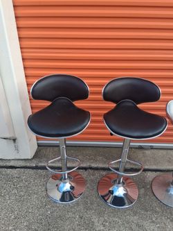 Pair - Black Bar Stools