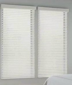 Cordless 2” faux wood blinds for french doors