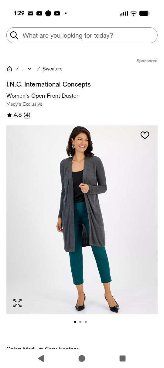 INC Long Cardigan (L)