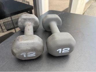 $20 for both! Two 12lb Neoprene Dumbbell Hand weights!