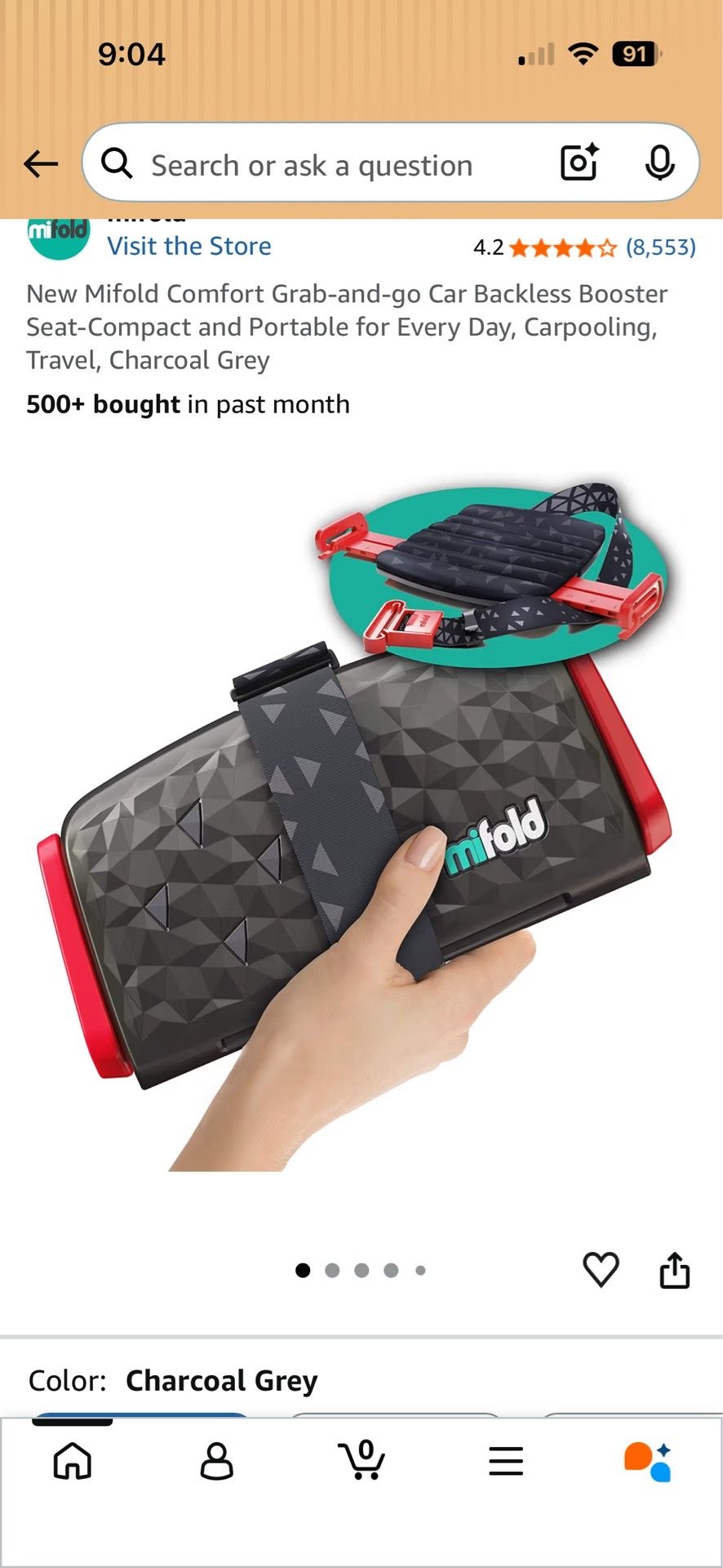 Mifold travel booster seat - huge space saver when traveling!