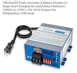 New 100 Amp RV power converter and battery charger is a 4-stage smart charging system. This unit is compatible with lead and lithium batteries. It has