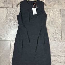 Quince 3D Wool Shift Dress Size 6 NWT CHARCOAL GREY SLEEVELESS 
