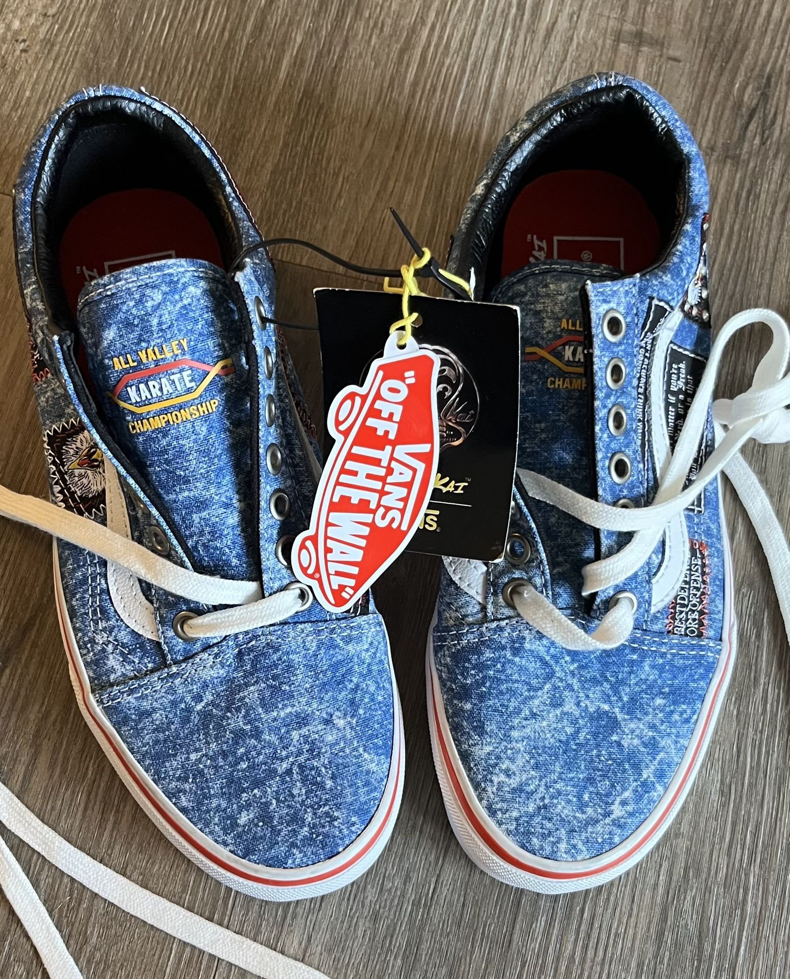 Vans X Cobra Kai Old Skool Eagle Fang Karate Blue White Shoes Men's Size
