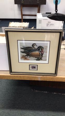 Rob Lawrence Duck Print And Stamp Signed & Framed  17x16 Frame