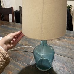 Accent 13 Inch Aqua Blue And Lamp Shade 