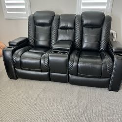 Luxury Blue LED Leather Movie Theatre Living Room 