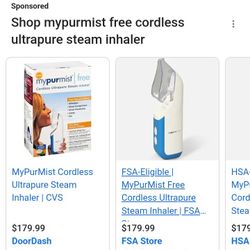 mypurmist free cordless ultrapure steam inhaler