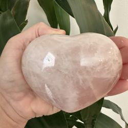 New, Beautiful Large Rose Quartz Heart With Display Stand.
