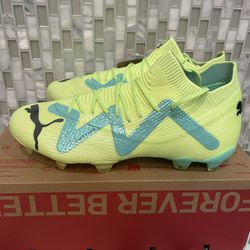 Size 8.5 Puma Womens Future Ultimate FG AG Fast Yellow Black Blue Soccer Cleats 107166-02