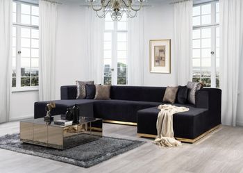 Black Velvet Sectional
