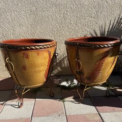 New Flower Pots Made Out Of Clay And Metal Perfect Gift 🎁 