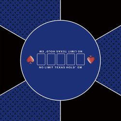 55 X 55 inch Square Foldable 6-Player Portable  Texas Hold'em Poker Mat 