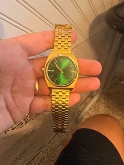 Nixon Time Teller Minimal Green Dial Gold Watch