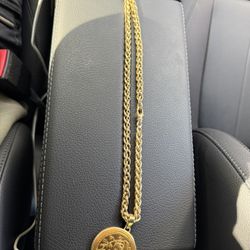 Gold 24k Coin And 18k Chain Total 91 Grams 