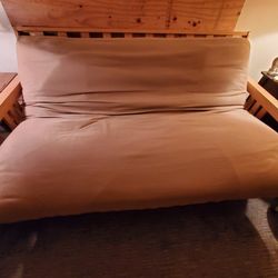 Solid Wood Futon With Mattress 